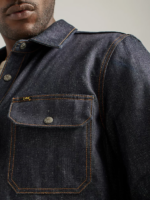 Lee Men 101 Peace Denim Overshirt Dry Clothing 480T905 - Image 4