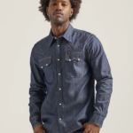 Lee Men 101 Western Shirt Dry Indigo Clothing 480T921