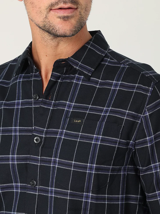 Lee Men All Purpose Classic Stretch Button Down Shirt Unionall Plaid Clothing 480T948 - Image 3