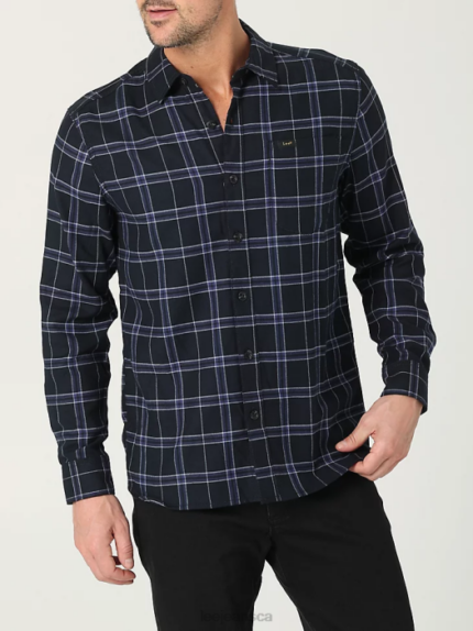 Lee Men All Purpose Classic Stretch Button Down Shirt Unionall Plaid Clothing 480T948