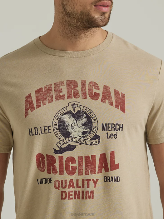 Lee Men American Original Eagle Graphic Tee Trenchcoat Clothing 480T883 - Image 3