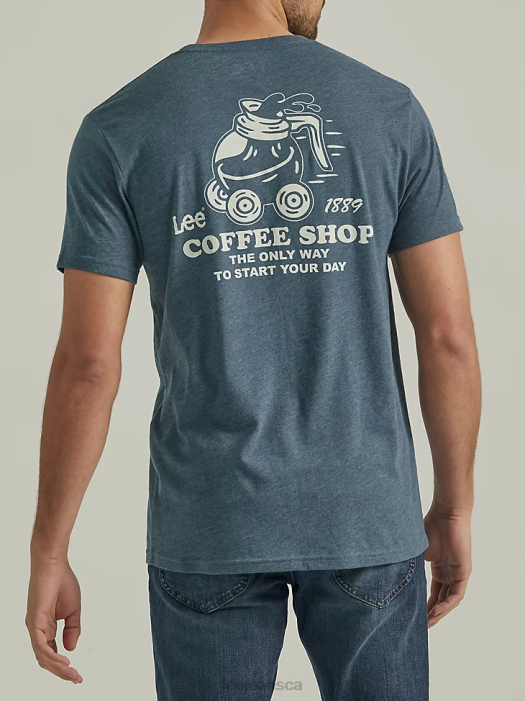 Lee Men Coffee Shop Graphic Tee Midnight Navy Clothing 480T869 - Image 2