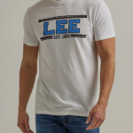 Lee Men Collegiate Graphic Tee Marshmallow Heather Clothing 480T887
