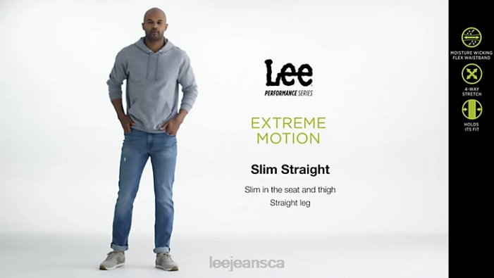 Lee Men Extreme Motion 4-Way Stretch Slim Straight Jean Royal Pain Clothing 480T632 - Image 8