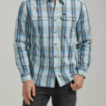 Lee Men Extreme Motion All Purpose Plaid Button Down Worker Shirt Mushroom Seaglass Plaid Clothing 480T926