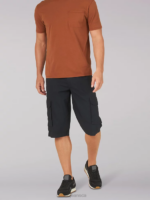 Lee Men Extreme Motion Cameron Relaxed Fit Cargo Short Union All Black Clothing 480T980