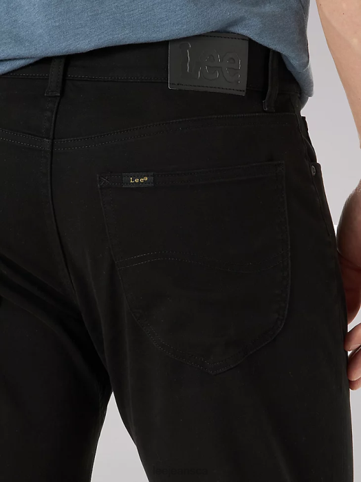 Lee Men Extreme Motion Super Soft Straight Fit Twill Jean Union-Alls Black Clothing 480T642 - Image 4