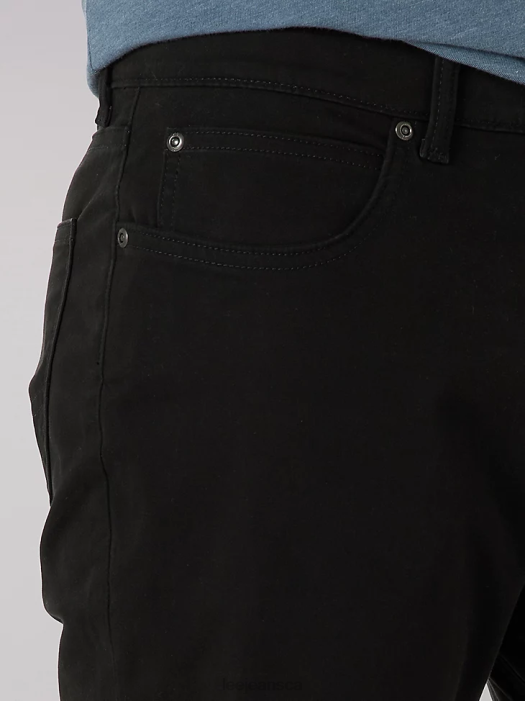 Lee Men Extreme Motion Super Soft Straight Fit Twill Jean Union-Alls Black Clothing 480T642 - Image 5