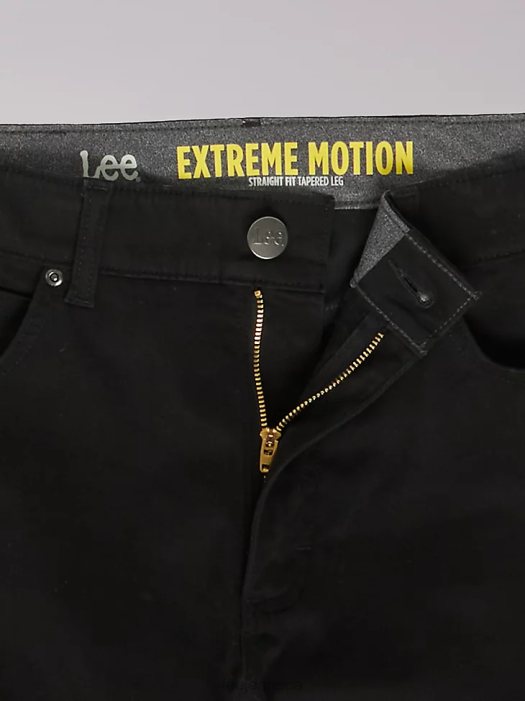 Lee Men Extreme Motion Super Soft Straight Fit Twill Jean Union-Alls Black Clothing 480T642 - Image 7