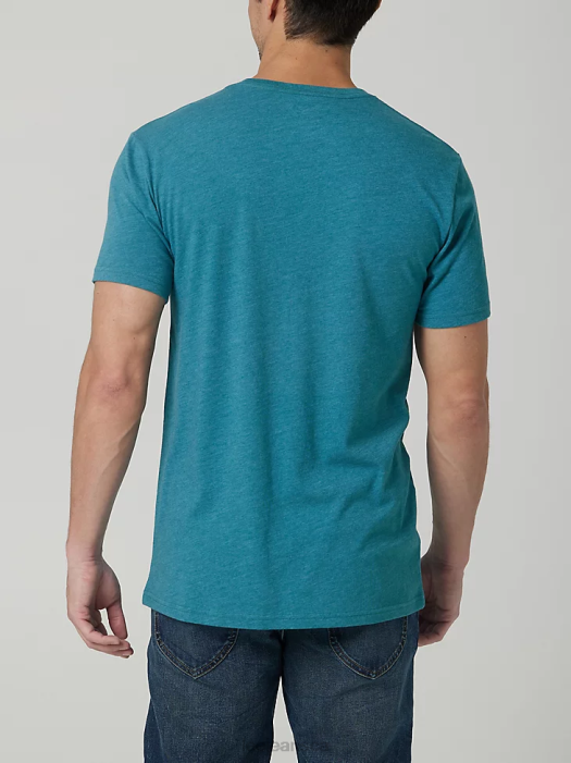 Lee Men Great Lakes Race Graphic Tee Teal Heather Clothing 480T845 - Image 2