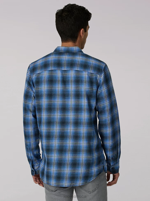 Lee Men Heritage All Purpose Plaid Button Down Shirt Charcoal Clothing 480T944 - Image 2