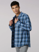 Lee Men Heritage All Purpose Plaid Button Down Shirt Charcoal Clothing 480T944