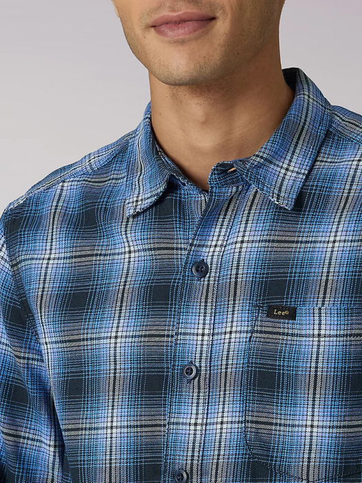 Lee Men Heritage All Purpose Plaid Button Down Shirt Charcoal Clothing 480T944 - Image 3