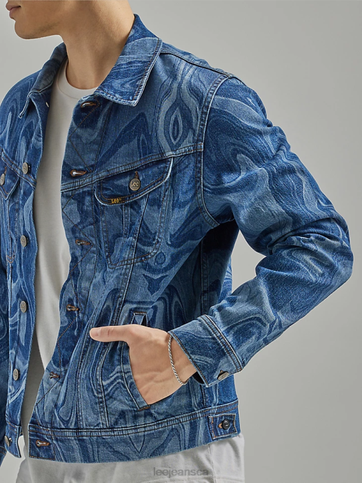 Lee Men Heritage Boxy Trucker Jacket Marble Clothing 480T1121 - Image 4