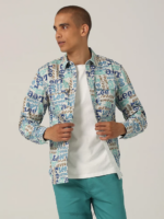 Lee Men Heritage Double Pocket Button Down Shirt Chetopa Print Clothing 480T950
