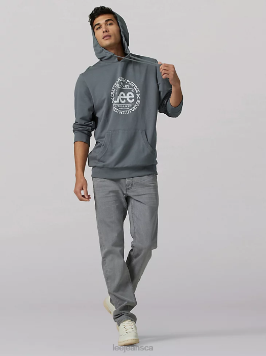 Lee Men Heritage Graphic Crafted With Purpose Hoodie Charcoal Gray Clothing 480T956 - Image 3