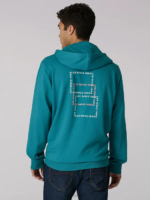 Lee Men Heritage Graphic Crafted With Purpose Hoodie Midway Teal Clothing 480T957 - Image 2
