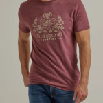 Lee Men Legendary Denim Graphic Tee Burgundy Heather Clothing 480T859
