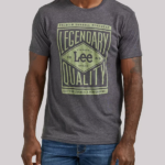 Lee Men Legendary Quality Graphic Tee Charcoal Clothing 480T874