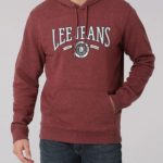 Lee Men Militaristic Logo Hoodie Burgundy Heather Clothing 480T954