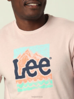 Lee Men Mountain Graphic Tee Peachwhip Clothing 480T871 - Image 3