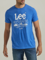 Lee Men Outdoor Lifestyle Graphic Tee Beaucoup Blue Clothing 480T878