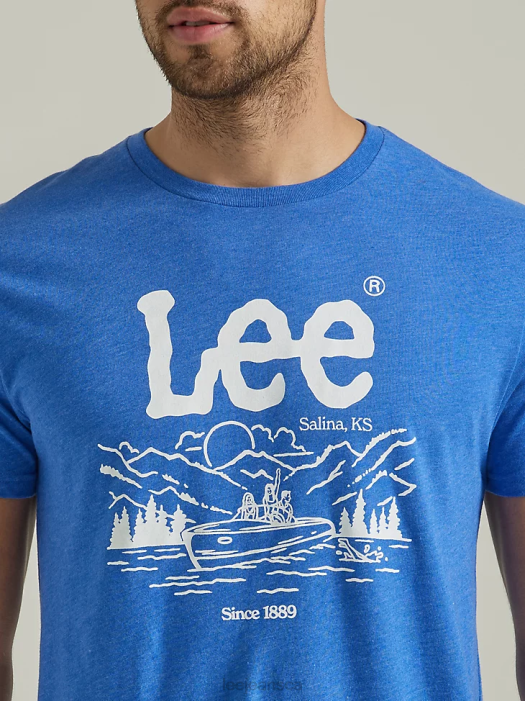 Lee Men Outdoor Lifestyle Graphic Tee Beaucoup Blue Clothing 480T878 - Image 3