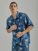 Lee Men Oversized Floral Resort Shirt Rivet Navy Floral Clothing 480T894 - Image 4