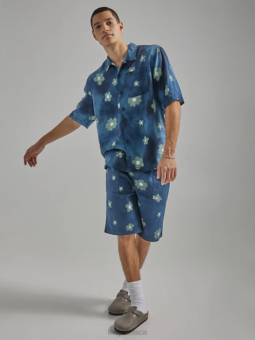 Lee Men Oversized Floral Resort Shirt Rivet Navy Floral Clothing 480T894 - Image 5