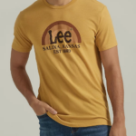 Lee Men Rainbow Graphic Tee Pale Gold Clothing 480T841