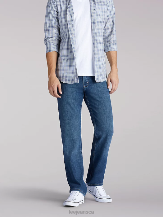 Lee Men Regular Fit Straight Leg Jeans - Stretch Titanium Clothing 480T544 - Image 1