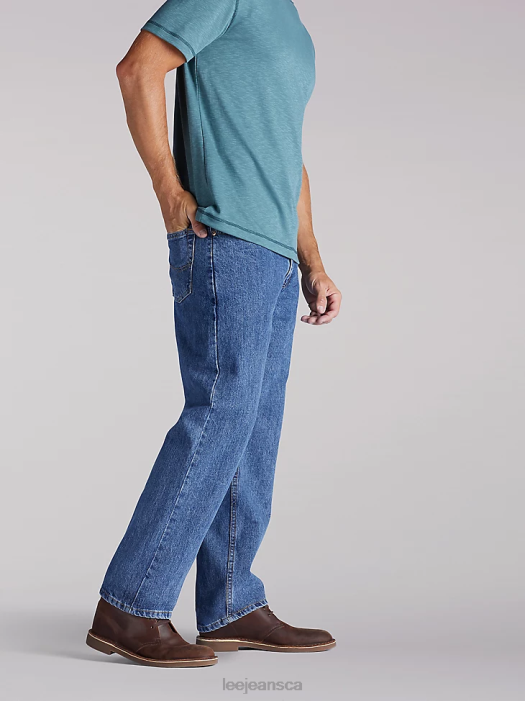 Lee Men Relaxed Fit Straight Leg Jeans Medium Stone Clothing 480T566 - Image 3