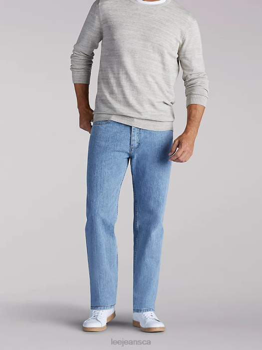 Lee Men Relaxed Fit Straight Leg Jeans Worn Light Clothing 480T567 - Image 1