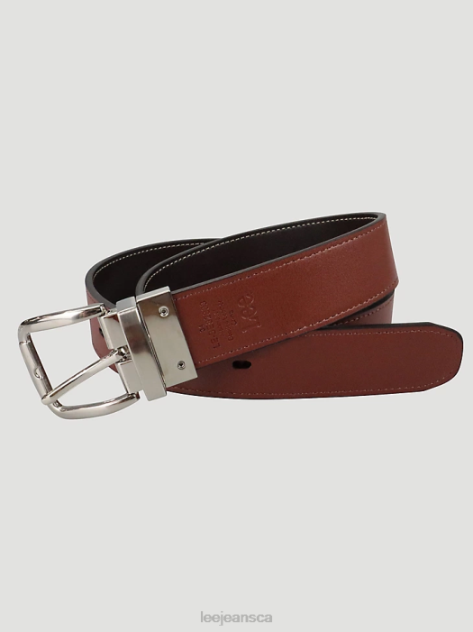 Lee Men Reversible Stitched Leather Belt Brown Cognac Accessory 480T1159 - Image 2