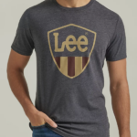 Lee Men Shield Graphic Tee Jet Black Clothing 480T879
