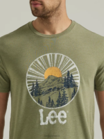 Lee Men Shining Hill Graphic Tee Deep Lichen Green Clothing 480T842 - Image 3