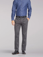 Lee Men Total Freedom Slim Flat Front Pant Charcoal Clothing 480T791