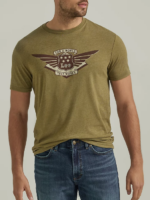 Lee Men Winged Shield Graphic Tee Capulet Olive Heather Clothing 480T863