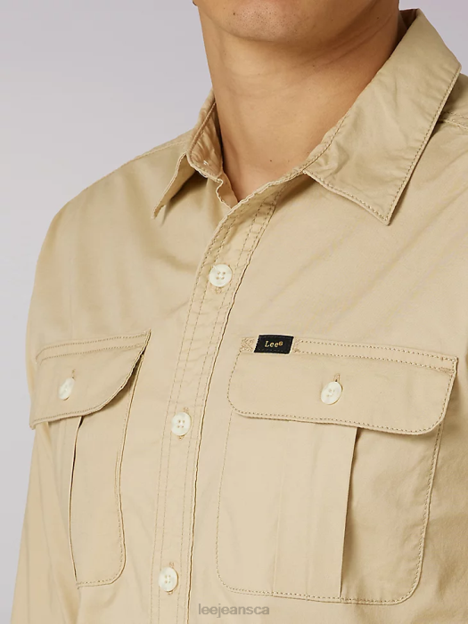 Lee Men Working West Solid Button Down Shirt NY Safari Clothing 480T915 - Image 3