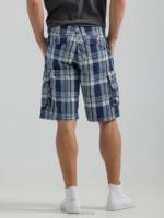 Lee Men Wyoming Cargo Short New Blue Plaid Clothing 480T965 - Image 2
