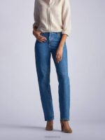 Lee Women 100% Cotton Relaxed Fit Straight Leg Jean Aero Clothing 480T10 - Image 2