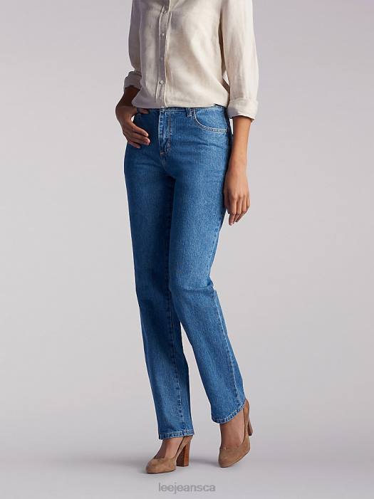 Lee Women 100% Cotton Relaxed Fit Straight Leg Jean Aero Clothing 480T10 - Image 1