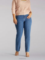 Lee Women 100% Cotton Relaxed Fit Straight Leg Jean (Plus) Livia Clothing 480T60