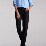 Lee Women 100% Cotton Relaxed Fit Straight Leg Jean Pure Black Clothing 480T11