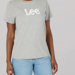 Lee Women Bold Logo Tee Light Grey Heather Clothing 480T360