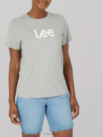 Lee Women Bold Logo Tee Light Grey Heather Clothing 480T360