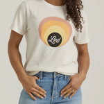Lee Women Circle Logo Graphic Tee Marshmallow Heather Clothing 480T369