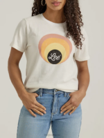 Lee Women Circle Logo Graphic Tee Marshmallow Heather Clothing 480T369
