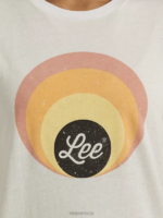 Lee Women Circle Logo Graphic Tee Marshmallow Heather Clothing 480T369 - Image 3