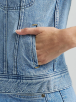 Lee Women Denim Vest Frosted Blue Clothing 480T408 - Image 4
